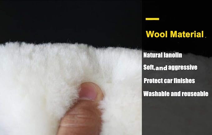 Wool Polishing Pad 6 Inches Soft Sheepskin Buffing Pads with Hook and Loop Back Wool Cutting Pad for Car, Furniture, Glass and So On (Pack of 2)