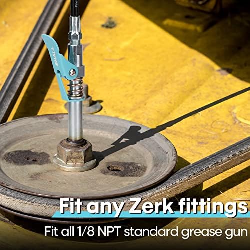 SHALL Grease Gun Coupler, Quick Release & Strong Locking Grease Gun Couplers w/Zerk Fittings Cleaner, 10000 PSI High Pressure Grease Gun Tips, Compatible with All Grease Guns 1/8" NPT Grease Fittings