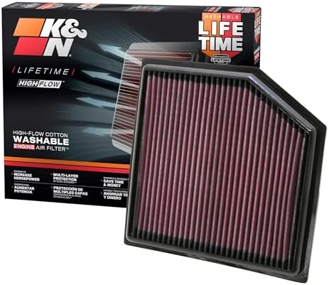 K&N High-Flow Original Lifetime Engine Air Filter: Increase Power: Premium, Washable: Compatible with 2012-2024 Lexus/Toyota: (See Product Description for Select Models) 33-2452
