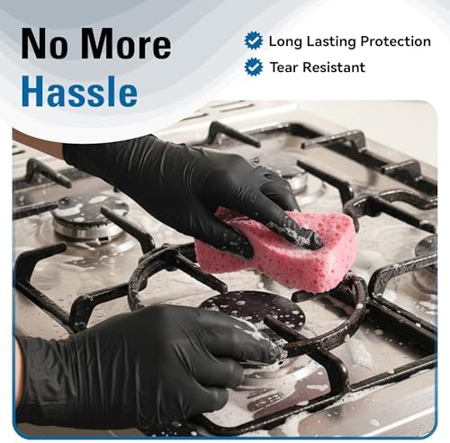 SWIFTLITE Nitrile Gloves Disposable Latex Free, Black