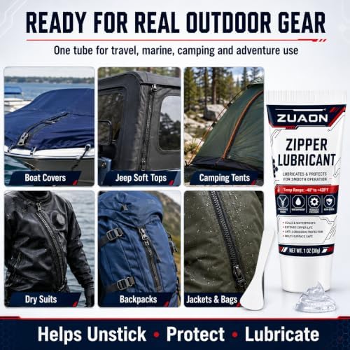Zipper Lubricant for Metal Plastic Nylon Zippers, Marine Zipper Lube