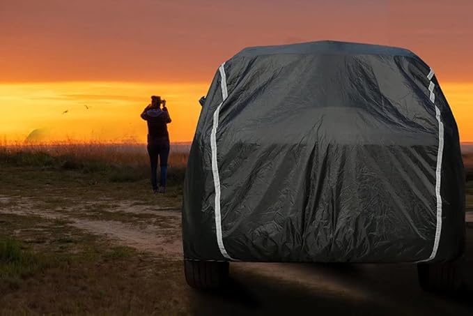 Waterproof Car Cover for Automobiles All Weather - Coverado Car Cover Heat Protection with Zipper Door, Cotton Backing Snowproof UV Protection Windproof, Universal Fit for Sedan (201"-210")