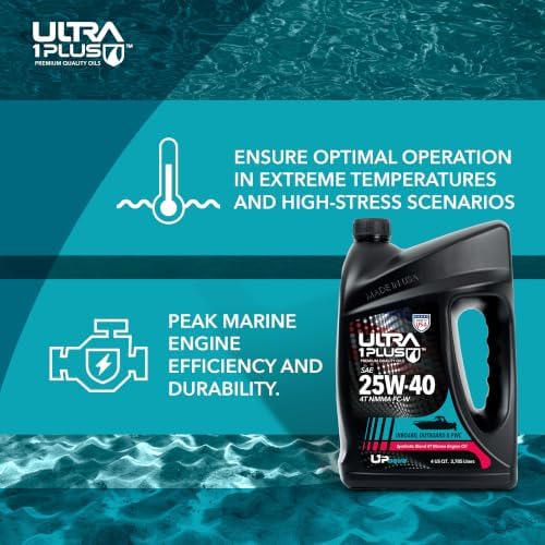 SAE 25W-40 Marine Engine Oil 4-Stroke Synthetic Blend Outboard 2 Gallons