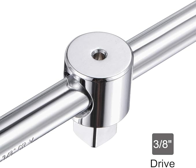 uxcell 2 Pcs 3/8" Drive Sliding Wrench Breaker Bar T-Handle Socket Hand Tool