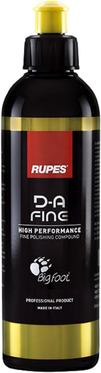 RUPES 9.DAFINE250 Pack of 1 250 ml Yellow D-A Fine High Performance Polishing Compound for Car Detailing & Removing Scratches| Removes Fine Defects | Micro-Abrasive Technology | Removes Swirl Marks