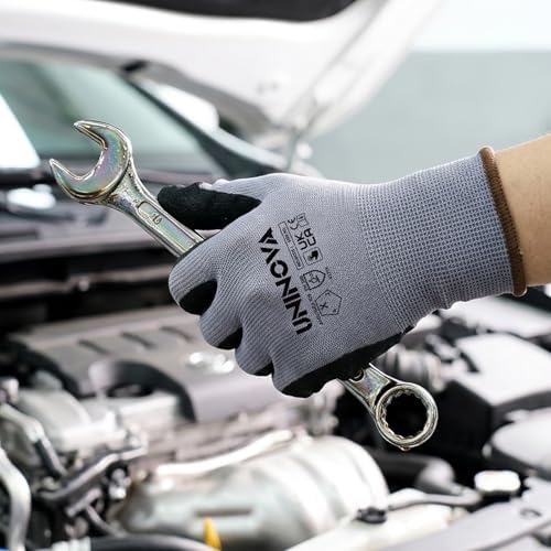 Work Gloves, Sandy Nitrile Coated, Gripped Glove for Men Women