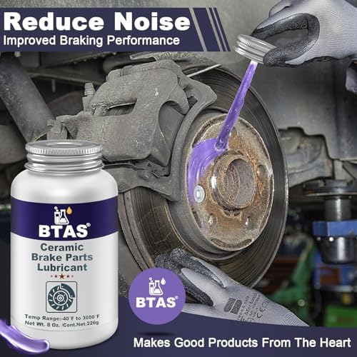 BTAS Silicone Brake Parts Lubricant, Pad, Caliper Slide Pin Lube Grease 8oz
