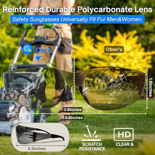 Safety Glasses Ansi Z87.1 Clear Safety Glasses Bulk Impact Scratch Resistant Lens Protective Eyewear for Men Women