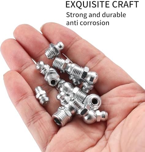 60 Pcs Metric Grease Fittings Kit, Hydraulic Zerk Assortment