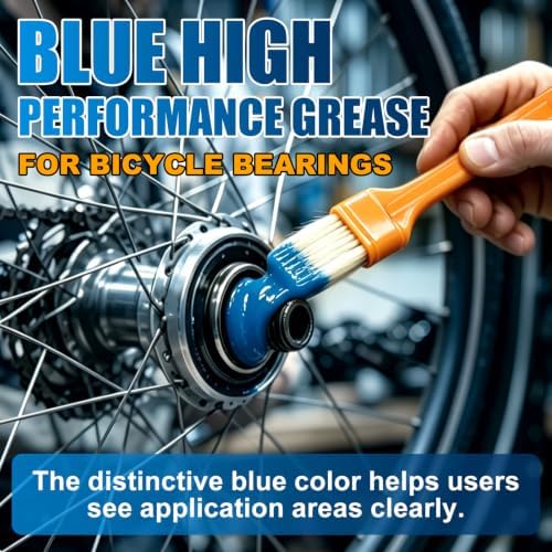 High Performance Bicycle Bearing Grease, Waterproof Bike Grease for Hub Bearings, Bottom Brackets, Headsets & Pedals, Long-Lasting Lubrication, Anti-Rust, High-Pressure Protection, 85g / 3 oz