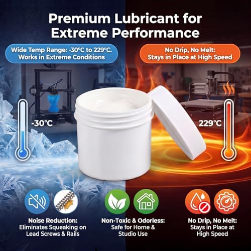 MTLEE 3D Printer Lithium Grease 50g Lubricant Printing Machine Lead Screw Gear Reduce Noise Rail Guide Metal Motor Track Linear Rods for Office Home Accessories Equipment
