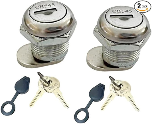 2Pcs Truck Tool Box Lock with Keys - Replacement Pickup Toolbox Lock Cylinder for Latch,5/8" Cylinder for Truck Toolbox Handle Latch,Include 2pcs Cam Lock Dust Cover