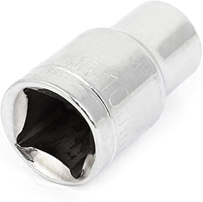 Utoolmart Shallow Socket, 1/2-inch Drive 6-Point 10mm Metric Socket, Chrome Vanadium Steel Chrome Finish, for General Repairs