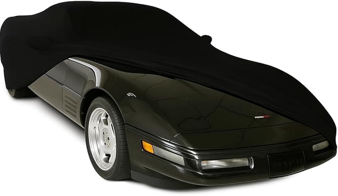 SR1 USA C4 Corvette Indoor Car Cover - Custom Fit Ultraguard Stretch Satin - The Ultimate High End Fit with Storage Bag for 1984-1996 C4, Z51, GS, ZR1 Convertible, Hardtop Corvettes (Black)