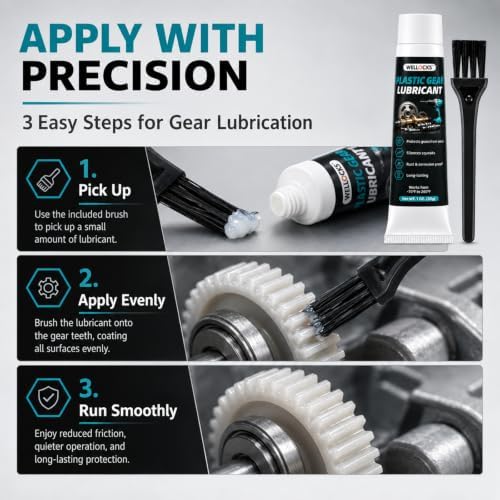 WELLOCKS White Lithium Grease, 1 oz Long-Lasting Gear Lubricant