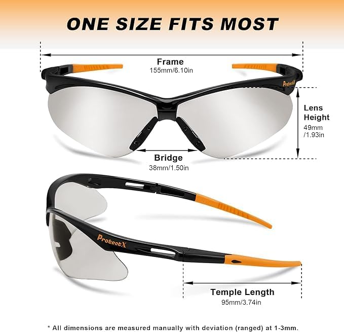 ProtectX Safety Glasses for Men & Women, Safety Sunglasses
