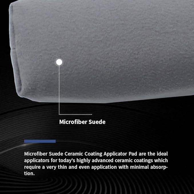 Microfiber Applicator Pad, Car Detailing Suede Sponge Applicator, 6Pcs Coating Sponge Pads for Cars, Ceramic Spray Coating, Applying Wax, Sealants & Other Conditioners-（6pcs）