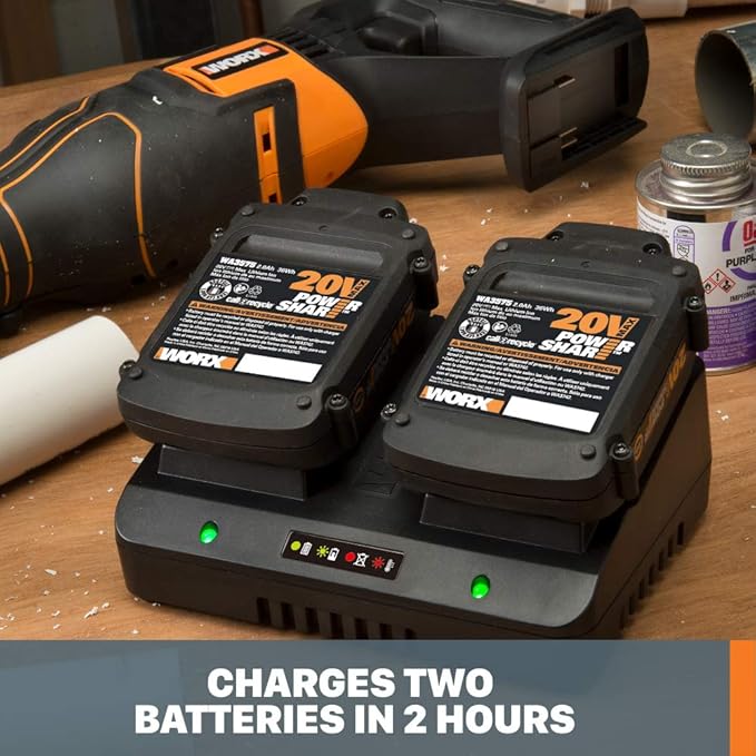 Worx WA3770 20V Li-ion Dual Port 2 Hour Charger