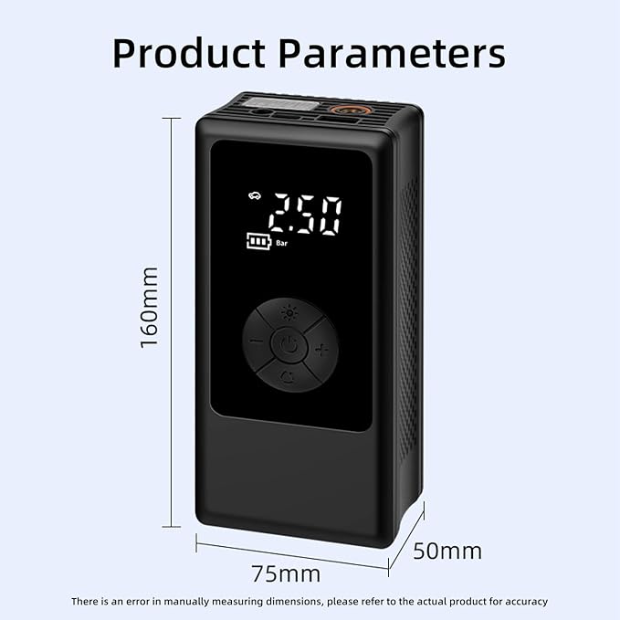 Tire Inflator Portable Air Compressor for Car, Ball Basketball Pump for Sports Balls Auto for Car Tires Bicycle w Gauge Values Display, 150PSI Power Battery Bike Pump Cordless