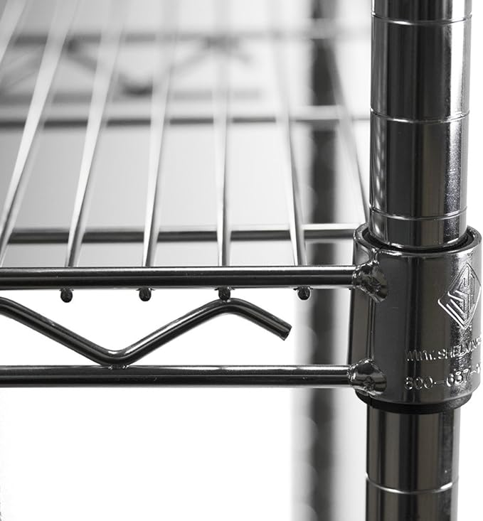 Shelving Inc. 8" d x 8" w Chrome Wire Shelving with 3 Tier Shelves, Weight Capacity 800lbs Per Shelf