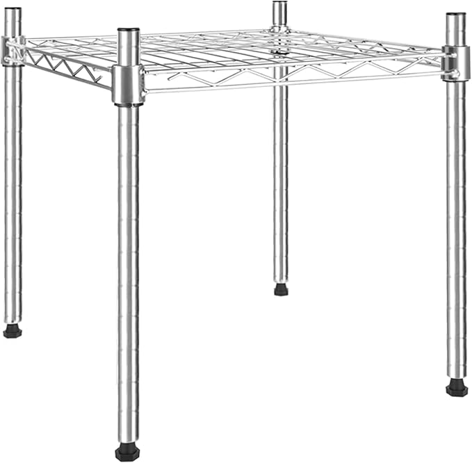 Simple Deluxe 1-Tier Shelving Unit, 15" W x 15" D x 13.8" H Wire Metal Storage Rack, Chrome