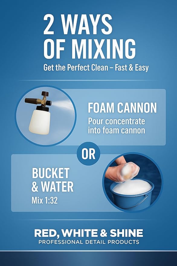 RV Wash and Wax Soap - High Foam Soap Cleaner - Use with Bucket and Water or Foam Cannon. Ultimate RV Detailing Car Wash - UV Protection & Wax - Streak Free - Spot Free - RV and Camper - 1 Gallon