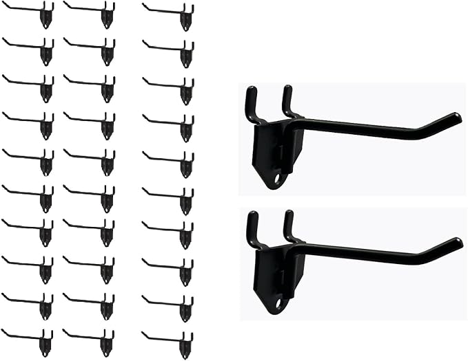 NectaCol 30 Packs 4" Long Metal Pegboard Hooks, Standard Hooks is Fit to Any Pegboard Panels