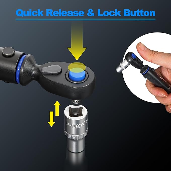 Torque Wrench, UPGRADE Mini 1/4" Drive Click Torque Wrench,20-240in.lb,Dual-Direction Adjustable 72 Tooth Click 1/4 InchTorque Wrench Bicycle for Bike, Motorcycle,Professionals & DIYers