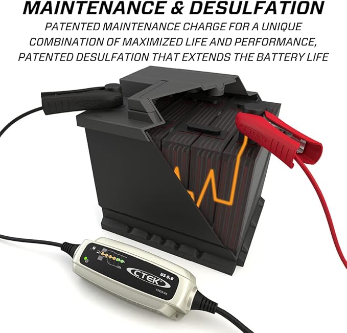CTEK (56-865) US 0.8 12 Volt Fully Automatic 6 Step Battery Charger,Black