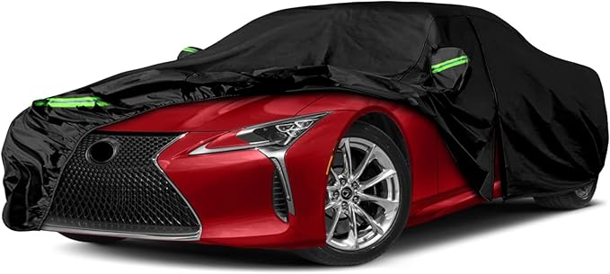 Waterproof Car Cover Replace for 2018-2025 Lexus LC 500 500h, 6 Layers All Weather Car Cover with Zipper Door & Windproof Bands for Snow Rain Dust Hail Protection