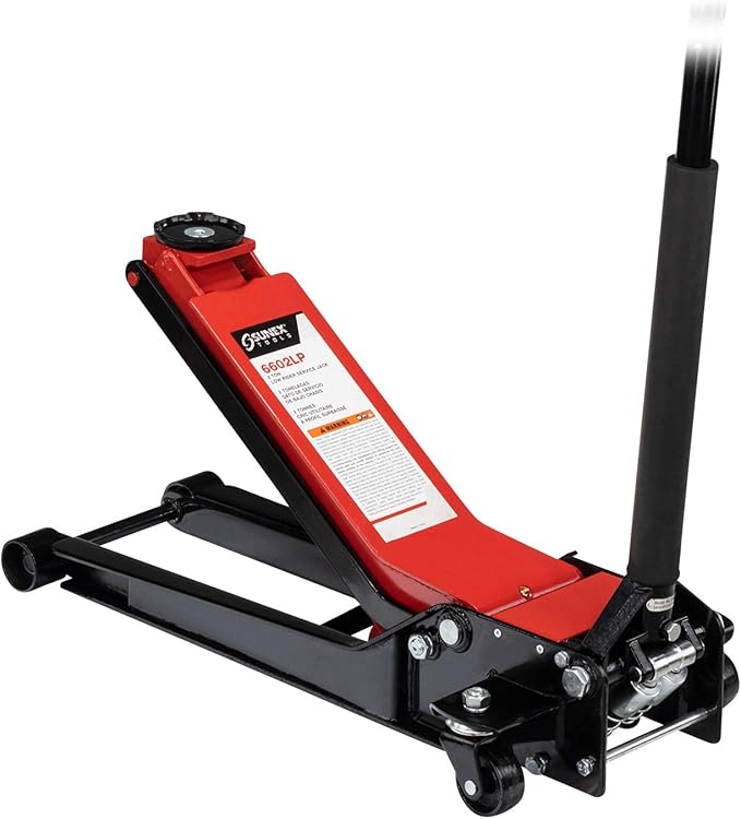 Sunex 6602LP 2 Ton Low Rider Steel Service Jack & BIG RED T43202 Torin Heavy Duty Steel Jack Stands: 3 Ton (6,000 lb) Capacity Car Lifting Stand,1 Pair (Not Suitable for SUV,Truck)