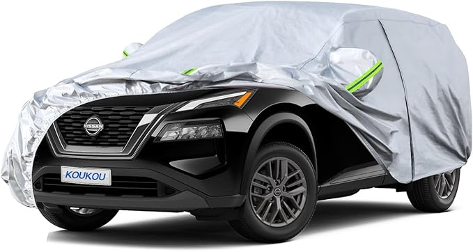 Koukou SUV Car Cover Custom Fit Nissan Rogue from 2001 to 2025, Waterproof All Weather for Automobiles, Sun Rain Dust Snow Protection. (Ships from US Warehouse, Arrive Within 3-7 Days)