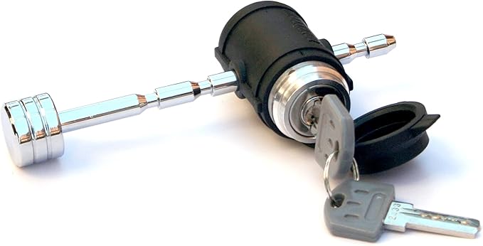 MaxxHaul Trailer Tongue Coupler Lock - Adjustable Trailer Tongue Pin, 1/4" Diameter, Fits 1" to 3" Latch-Type Coupler for RV, Truck Towing