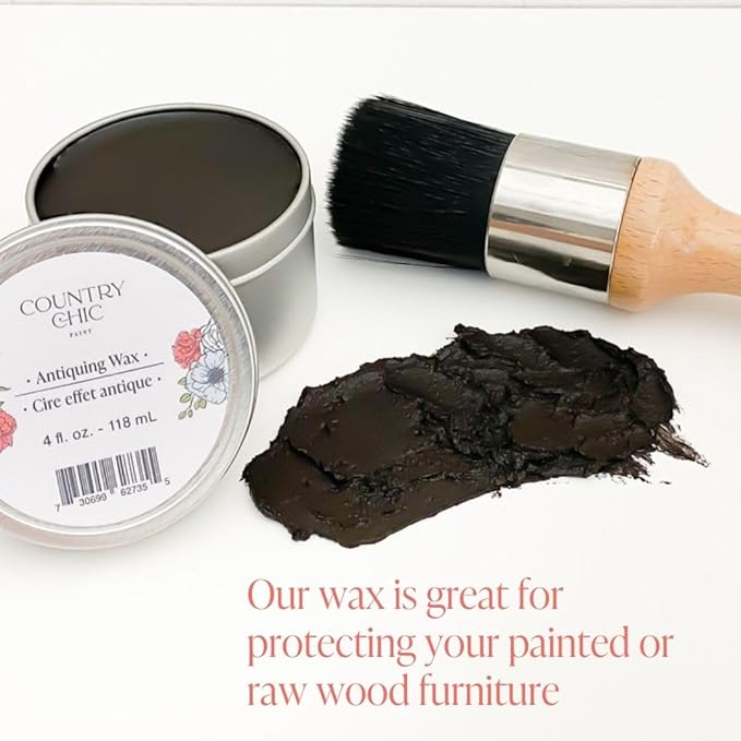 Furniture Wax - 100% Natural Sealant for Chalk Furniture Paint or Raw Wood, Light Protection, Easy To Apply, No Odor, Eco-Friendly - 7 Color Choices - Antiquing [Brown] (8 oz)