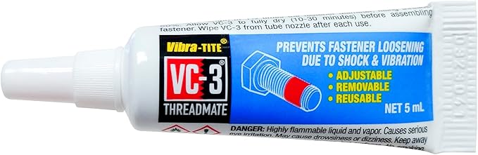 VEVOR Digital Torque Screwdriver, 1/4" Drive Screwdriver Torque Wrench, Electrician Torque Screwdriver & Vibra-TITE 213 VC-3 Threadmate Threadlocker, -65 to 165 Degree F, 5mL Tube, Red