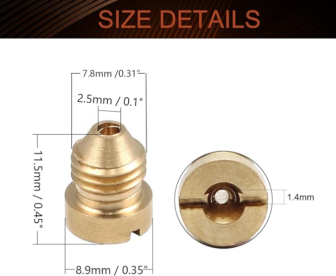 MroMax 1.4 mm Foam Cannon Orifice Nozzle Tips Brass Universal Thread Nozzle Tips 1Pcs Yellow