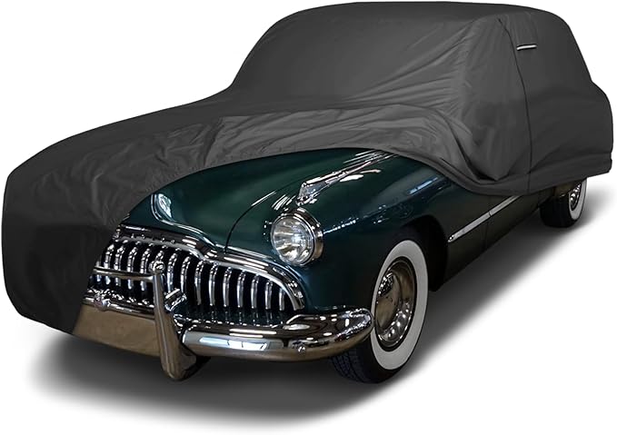 iCarCover Premium Custom Car Cover for 1946-1949 Buick Super 2-Door, 4-Door Heavy Duty Waterproof All Weather Rain Snow Sun Protector Custom Full Exterior Indoor Outdoor Protection Car Cover (Black)