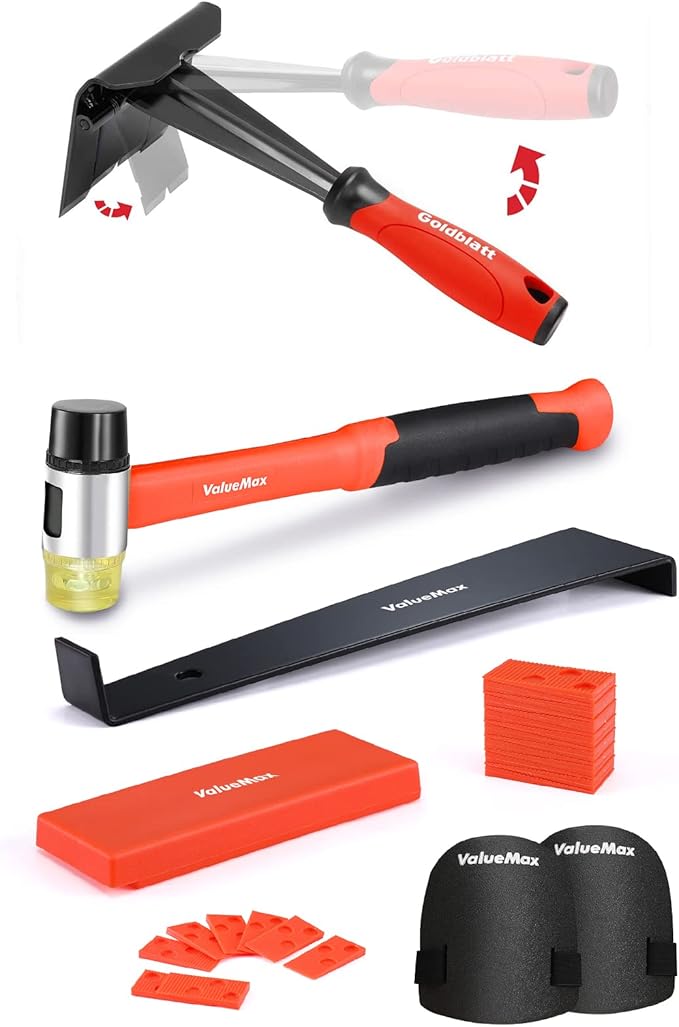 Goldblatt Trim Puller, emoval Multi-Tool for Commercial Work + ValueMax Laminate Wood Flooring Installation Kit