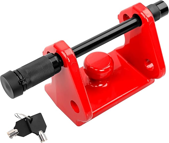 HQPASFY Trailer Hitch Lock, Trailer Coupler Lock with Pin, Heavy-Duty Coupler Lock Model Tl-33 Trailer Lock,Fits Over 2" to 2-5/16" Couplers - Red