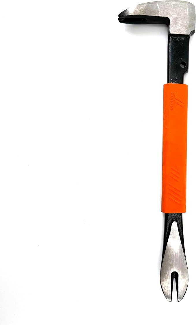 25-347 10'' Precision Nail Puller Cats Paw Pry Bar, Forged High Carbon Steel & Ergonomic Soft Grip, Crow Bar Tool for Prying, Scraping, Lifting, Pulling