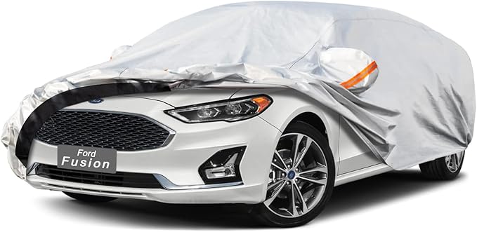 6 Layers Car Cover Custom Fit Ford Fusion (2005-2025) Waterproof All Weather, Heavy Duty Outdoor Snow Sun Rain Uv Protection (Ships from US Warehouse, Delivery 3-8 Days)