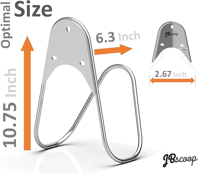 JBscoop Garden Hose Holder Stainless Steel Small Wall Mount Garden Hose Hook, Ideal for Water, Air, Hydraulic Hose, Ropes, Extension Cords Heavy Duty & Rust Proof (1)