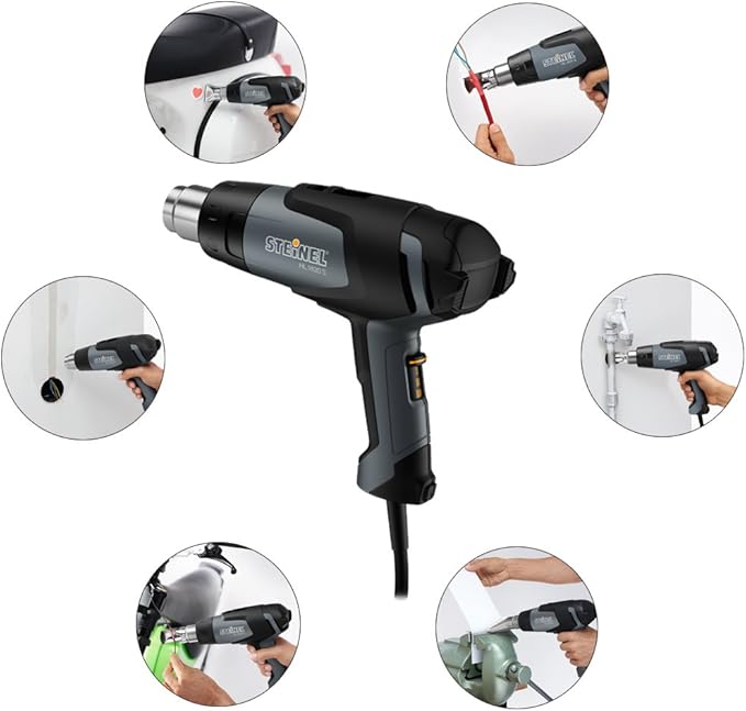 Steinel - 110025541 HL 1820 S Multi-Purpose Heat Gun, 1400 W, hot air Gun for Shrink Wrapping, Soldering Sleeves, Variable Temperature and Airflow, fits All 1.34" Industry Standard nozzles