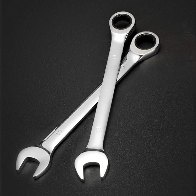 FLZOSPER 18pc. Ratcheting Wrench Set，6-22mm&24mm Metric CR-V Quick Access Spanner with Portable Tool bag