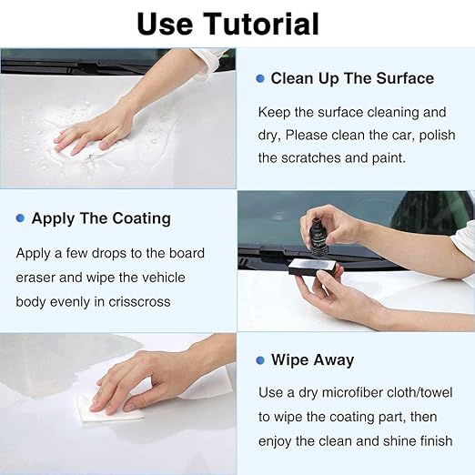 High Gloss 12H 3D Diamond Hardness Nano Super Ceramic Automotive Coating car kit,Hocossy Anti-Scratch Super Hydrophobic Liquid Pro Premium Ceramic Car Coating Paint Sealant Protection-30ml