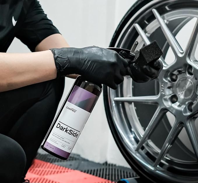 CARPRO DarkSide - Tire & Rubber Sealant, Hydrophobic & Self-Cleaning, Satin Black Shine, UV Protection, Revives Dull Faded Rubber, Ready to Use - 4 Liter (135oz)