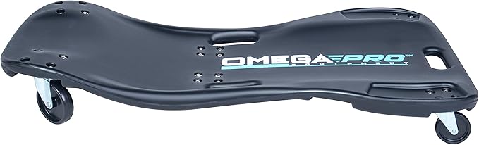 Omega Pro Mechanic Plastic Creeper - 42 inches 350 lbs Capacity, Durable and Comfortable Automotive Work Creeper