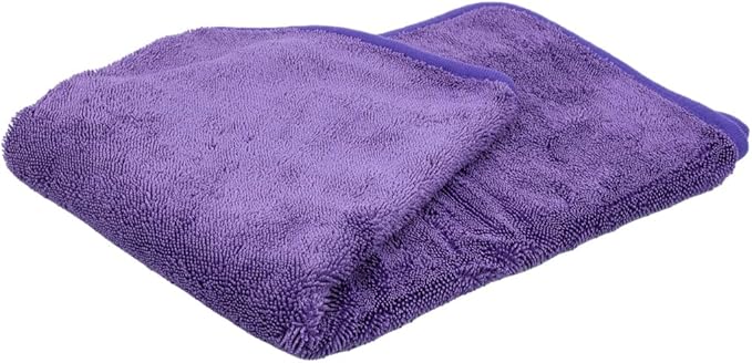 Maxshine Universal Purple Microfiber Drying Towels (24” x 36”, 600GSM) | Single Twisted Loop Plush Towels | Ultra-Absorbent Streak-Free Cloths for Car Wash, Drying & Auto Detailing