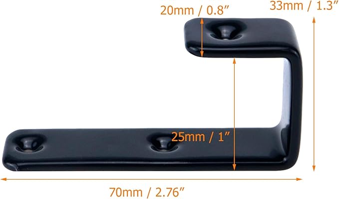 Coshar 8Pcs Heavy Duty Utility Hooks Black 1 Inch Bunk Bed Ladder Hook Stainless Steel J Hooks for Bed Decor, Garage Storage, Cable Tool Organization - 1 Inch Black