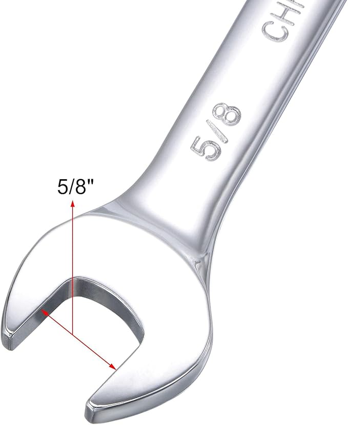 uxcell 5/8 Inch Ratcheting Combination Wrench SAE 72 Teeth 12 Point Ratchet Box Ended Spanner Tools, Cr-V